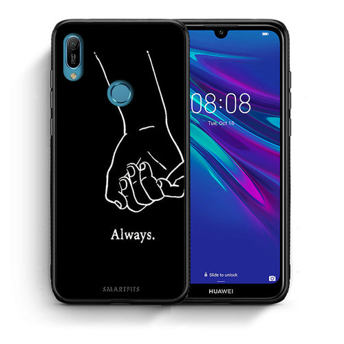 Θήκη Αγίου Βαλεντίνου Huawei Y6 2019 Always & Forever 1 από τη Smartfits με σχέδιο στο πίσω μέρος και μαύρο περίβλημα | Huawei Y6 2019 Always & Forever 1 case with colorful back and black bezels