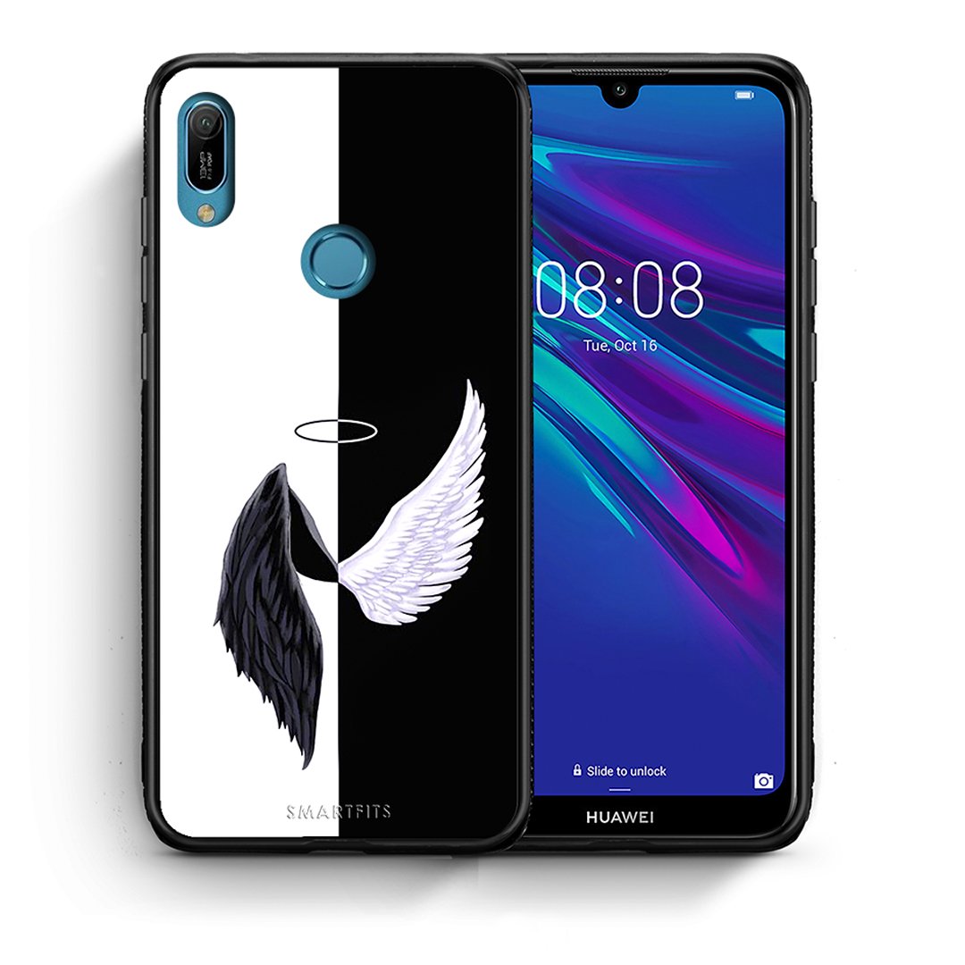Θήκη Huawei Y6 2019 Angels Demons από τη Smartfits με σχέδιο στο πίσω μέρος και μαύρο περίβλημα | Huawei Y6 2019 Angels Demons case with colorful back and black bezels