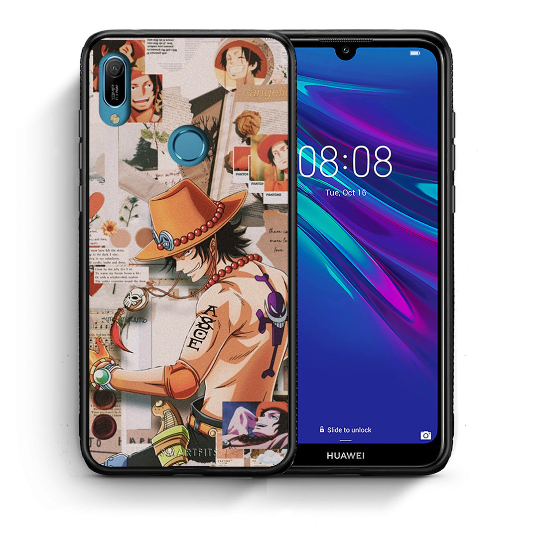 Θήκη Huawei Y6 2019 Anime Collage από τη Smartfits με σχέδιο στο πίσω μέρος και μαύρο περίβλημα | Huawei Y6 2019 Anime Collage case with colorful back and black bezels