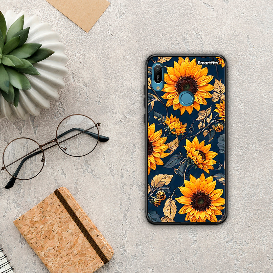 Autumn Sunflowers - Huawei Y6 2019 θήκη