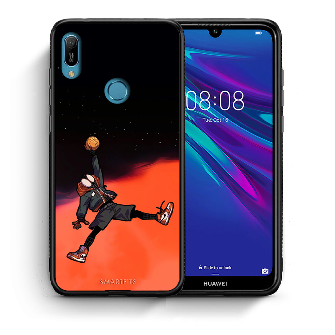 Θήκη Huawei Y6 2019 Basketball Hero από τη Smartfits με σχέδιο στο πίσω μέρος και μαύρο περίβλημα | Huawei Y6 2019 Basketball Hero case with colorful back and black bezels