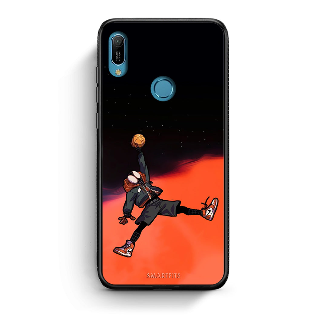 Huawei Y6 2019 Basketball Hero θήκη από τη Smartfits με σχέδιο στο πίσω μέρος και μαύρο περίβλημα | Smartphone case with colorful back and black bezels by Smartfits