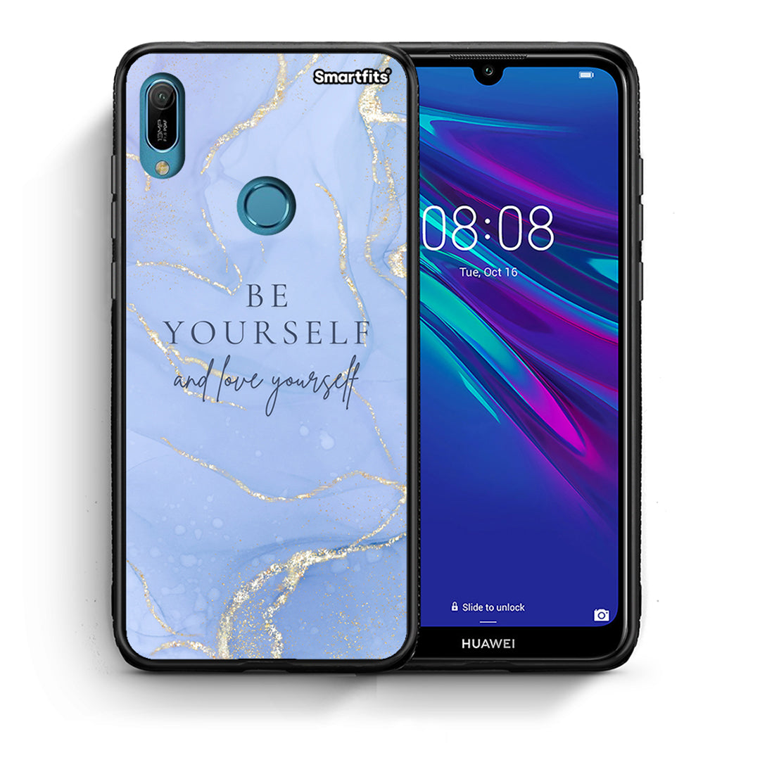 Θήκη Huawei Y6 2019 Be Yourself από τη Smartfits με σχέδιο στο πίσω μέρος και μαύρο περίβλημα | Huawei Y6 2019 Be Yourself case with colorful back and black bezels