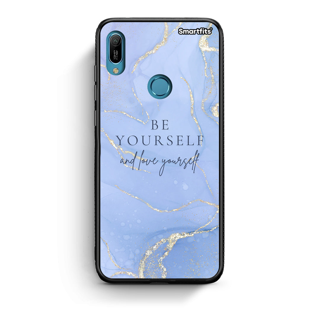 Huawei Y6 2019 Be Yourself θήκη από τη Smartfits με σχέδιο στο πίσω μέρος και μαύρο περίβλημα | Smartphone case with colorful back and black bezels by Smartfits