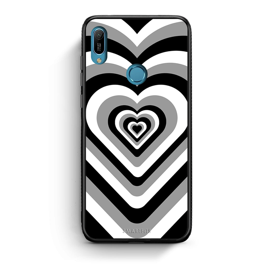 Huawei Y6 2019 Black Hearts θήκη από τη Smartfits με σχέδιο στο πίσω μέρος και μαύρο περίβλημα | Smartphone case with colorful back and black bezels by Smartfits
