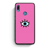 Thumbnail for Huawei Y6 2019 Blue Eye Pink θήκη από τη Smartfits με σχέδιο στο πίσω μέρος και μαύρο περίβλημα | Smartphone case with colorful back and black bezels by Smartfits