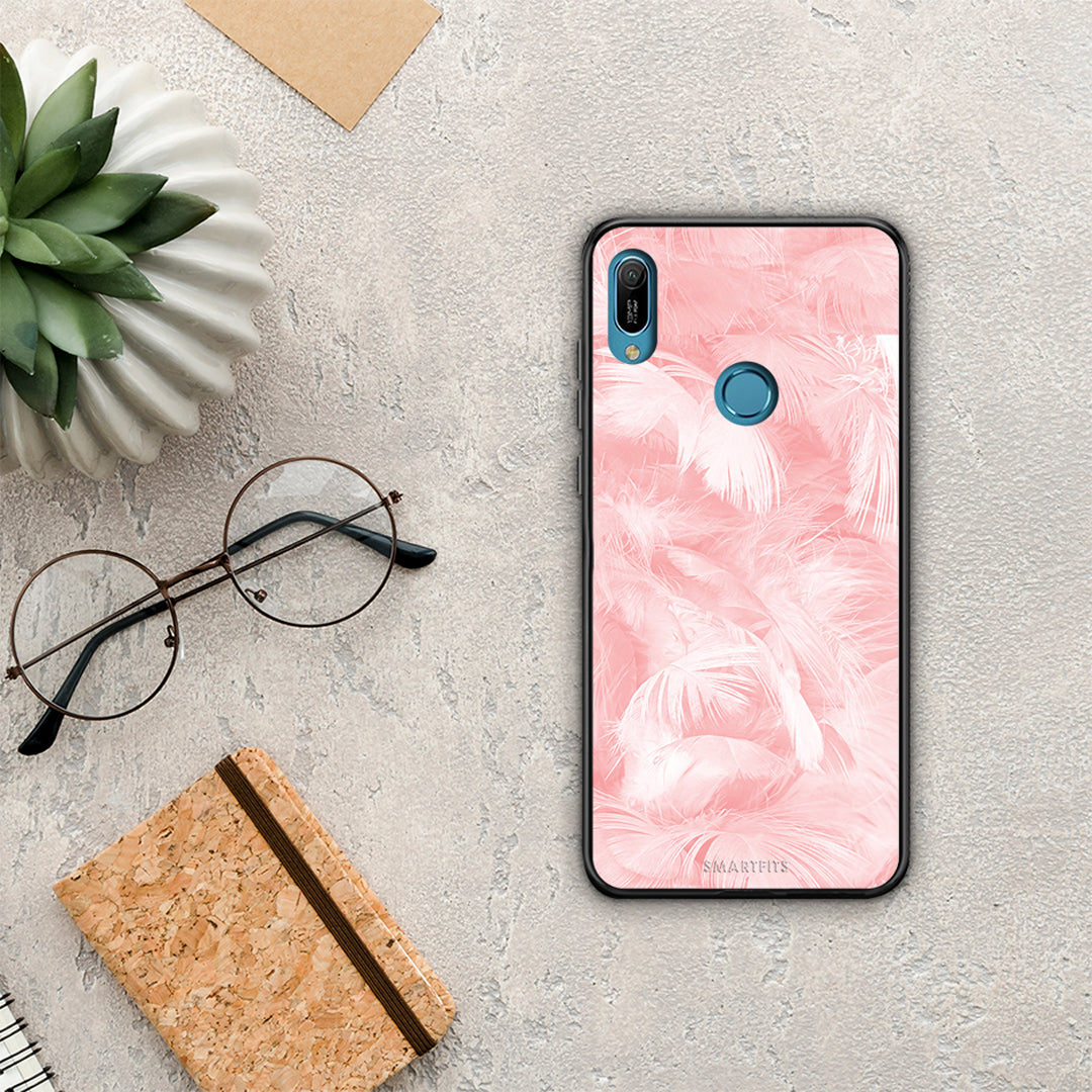 Boho Pink Feather - Huawei Y6 2019 θήκη
