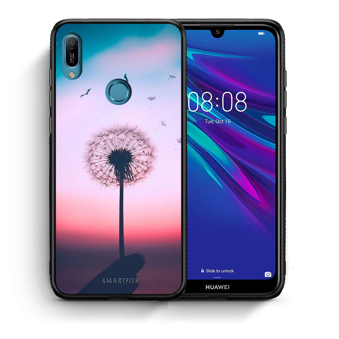 Θήκη Huawei Y6 2019 Wish Boho από τη Smartfits με σχέδιο στο πίσω μέρος και μαύρο περίβλημα | Huawei Y6 2019 Wish Boho case with colorful back and black bezels