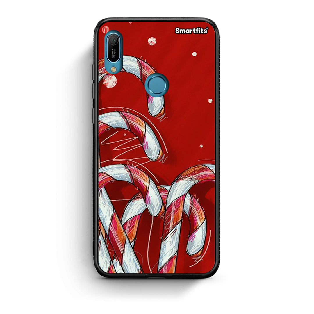 Huawei Y6 2019 Candy Cane θήκη από τη Smartfits με σχέδιο στο πίσω μέρος και μαύρο περίβλημα | Smartphone case with colorful back and black bezels by Smartfits