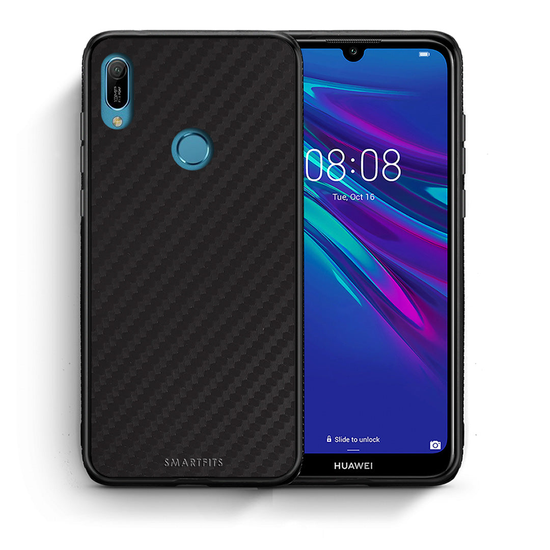 Θήκη Huawei Y6 2019 Carbon Black από τη Smartfits με σχέδιο στο πίσω μέρος και μαύρο περίβλημα | Huawei Y6 2019 Carbon Black case with colorful back and black bezels