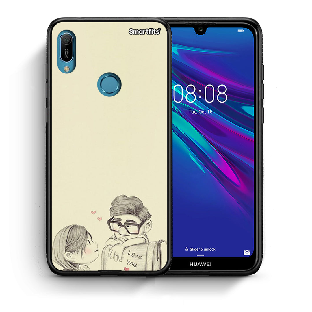 Θήκη Huawei Y6 2019 Carl And Ellie από τη Smartfits με σχέδιο στο πίσω μέρος και μαύρο περίβλημα | Huawei Y6 2019 Carl And Ellie case with colorful back and black bezels