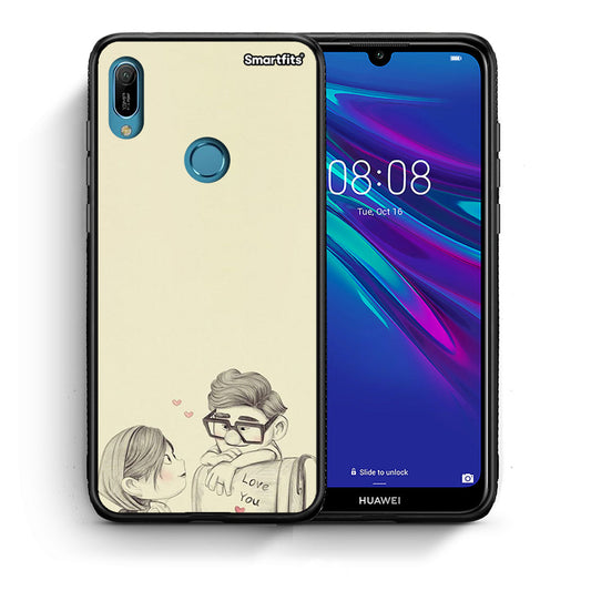 Θήκη Huawei Y6 2019 Carl And Ellie από τη Smartfits με σχέδιο στο πίσω μέρος και μαύρο περίβλημα | Huawei Y6 2019 Carl And Ellie case with colorful back and black bezels