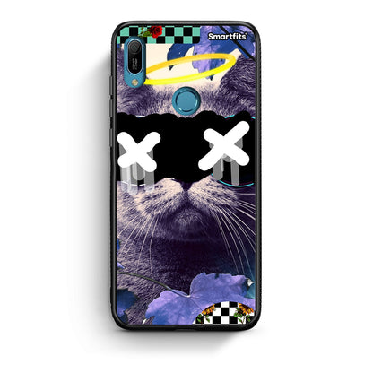 Huawei Y6 2019 Cat Collage θήκη από τη Smartfits με σχέδιο στο πίσω μέρος και μαύρο περίβλημα | Smartphone case with colorful back and black bezels by Smartfits