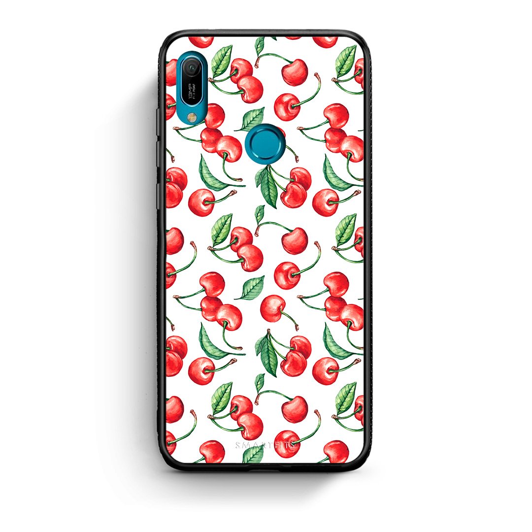 Huawei Y6 2019 Cherry Summer θήκη από τη Smartfits με σχέδιο στο πίσω μέρος και μαύρο περίβλημα | Smartphone case with colorful back and black bezels by Smartfits