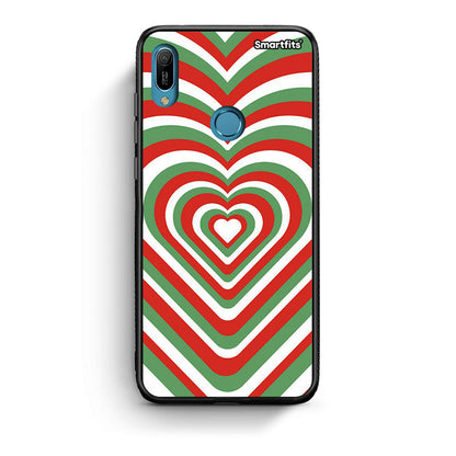 Huawei Y6 2019 Christmas Hearts θήκη από τη Smartfits με σχέδιο στο πίσω μέρος και μαύρο περίβλημα | Smartphone case with colorful back and black bezels by Smartfits