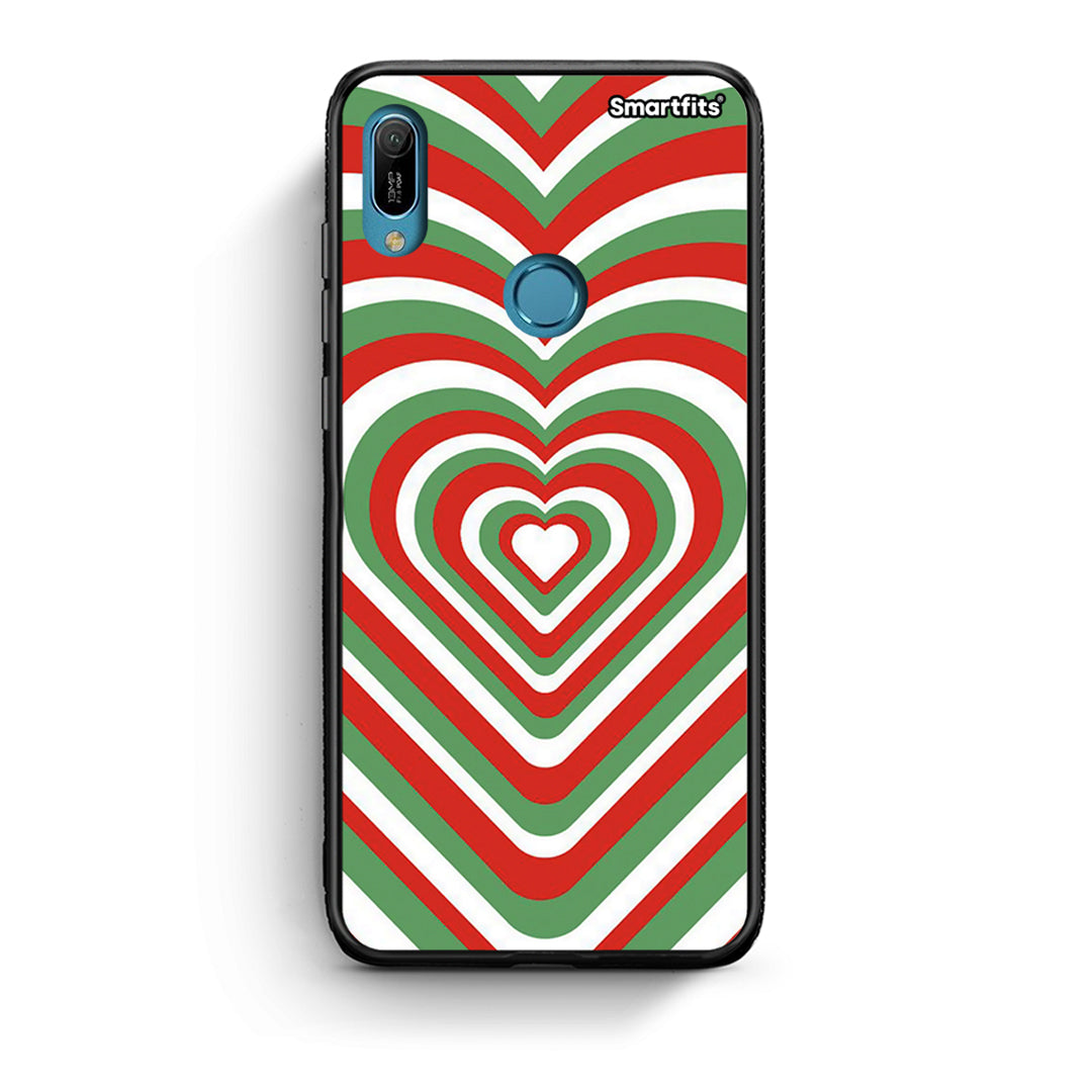 Huawei Y6 2019 Christmas Hearts θήκη από τη Smartfits με σχέδιο στο πίσω μέρος και μαύρο περίβλημα | Smartphone case with colorful back and black bezels by Smartfits