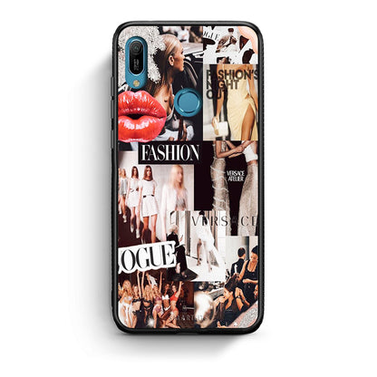 Huawei Y6 2019 Collage Fashion Θήκη Αγίου Βαλεντίνου από τη Smartfits με σχέδιο στο πίσω μέρος και μαύρο περίβλημα | Smartphone case with colorful back and black bezels by Smartfits