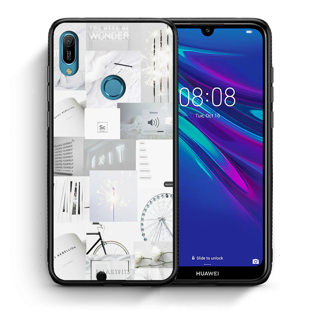 Θήκη Αγίου Βαλεντίνου Huawei Y6 2019 Collage Make Me Wonder από τη Smartfits με σχέδιο στο πίσω μέρος και μαύρο περίβλημα | Huawei Y6 2019 Collage Make Me Wonder case with colorful back and black bezels