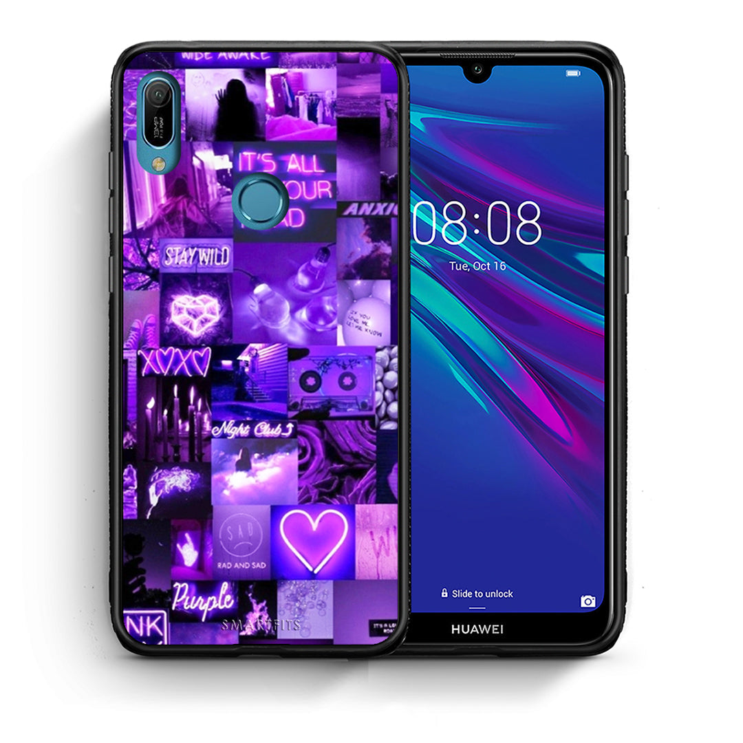 Θήκη Αγίου Βαλεντίνου Huawei Y6 2019 Collage Stay Wild από τη Smartfits με σχέδιο στο πίσω μέρος και μαύρο περίβλημα | Huawei Y6 2019 Collage Stay Wild case with colorful back and black bezels