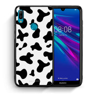 Thumbnail for Θήκη Huawei Y6 2019 Cow Print από τη Smartfits με σχέδιο στο πίσω μέρος και μαύρο περίβλημα | Huawei Y6 2019 Cow Print case with colorful back and black bezels