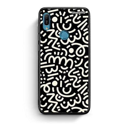 Huawei Y6 2019 Doodle Art Θήκη από τη Smartfits με σχέδιο στο πίσω μέρος και μαύρο περίβλημα | Smartphone case with colorful back and black bezels by Smartfits