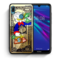 Thumbnail for Θήκη Huawei Y6 2019 Duck Money από τη Smartfits με σχέδιο στο πίσω μέρος και μαύρο περίβλημα | Huawei Y6 2019 Duck Money case with colorful back and black bezels