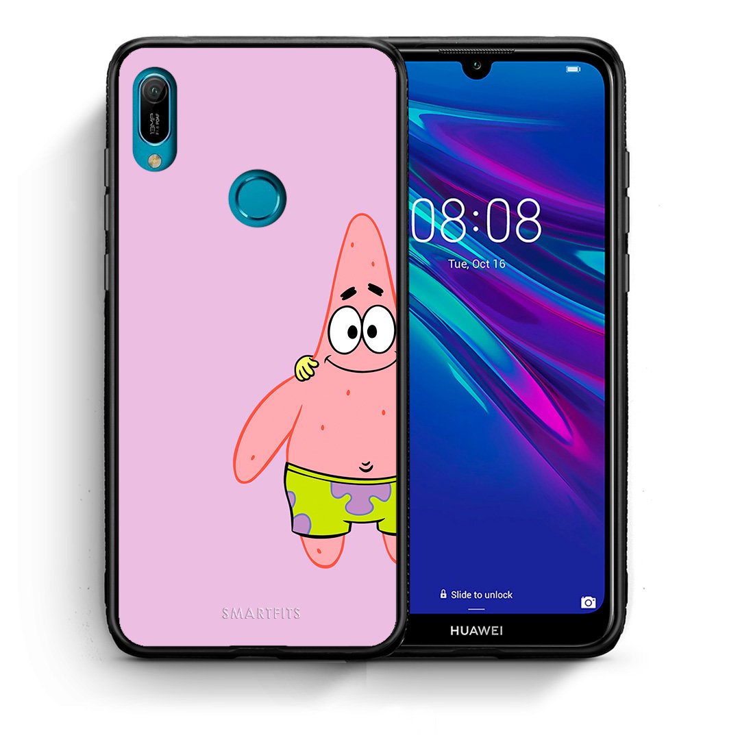 Θήκη Huawei Y6 2019  Friends Patrick από τη Smartfits με σχέδιο στο πίσω μέρος και μαύρο περίβλημα | Huawei Y6 2019  Friends Patrick case with colorful back and black bezels