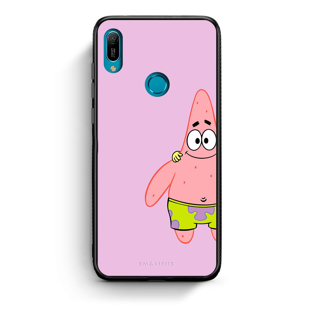 Huawei Y6 2019  Friends Patrick θήκη από τη Smartfits με σχέδιο στο πίσω μέρος και μαύρο περίβλημα | Smartphone case with colorful back and black bezels by Smartfits