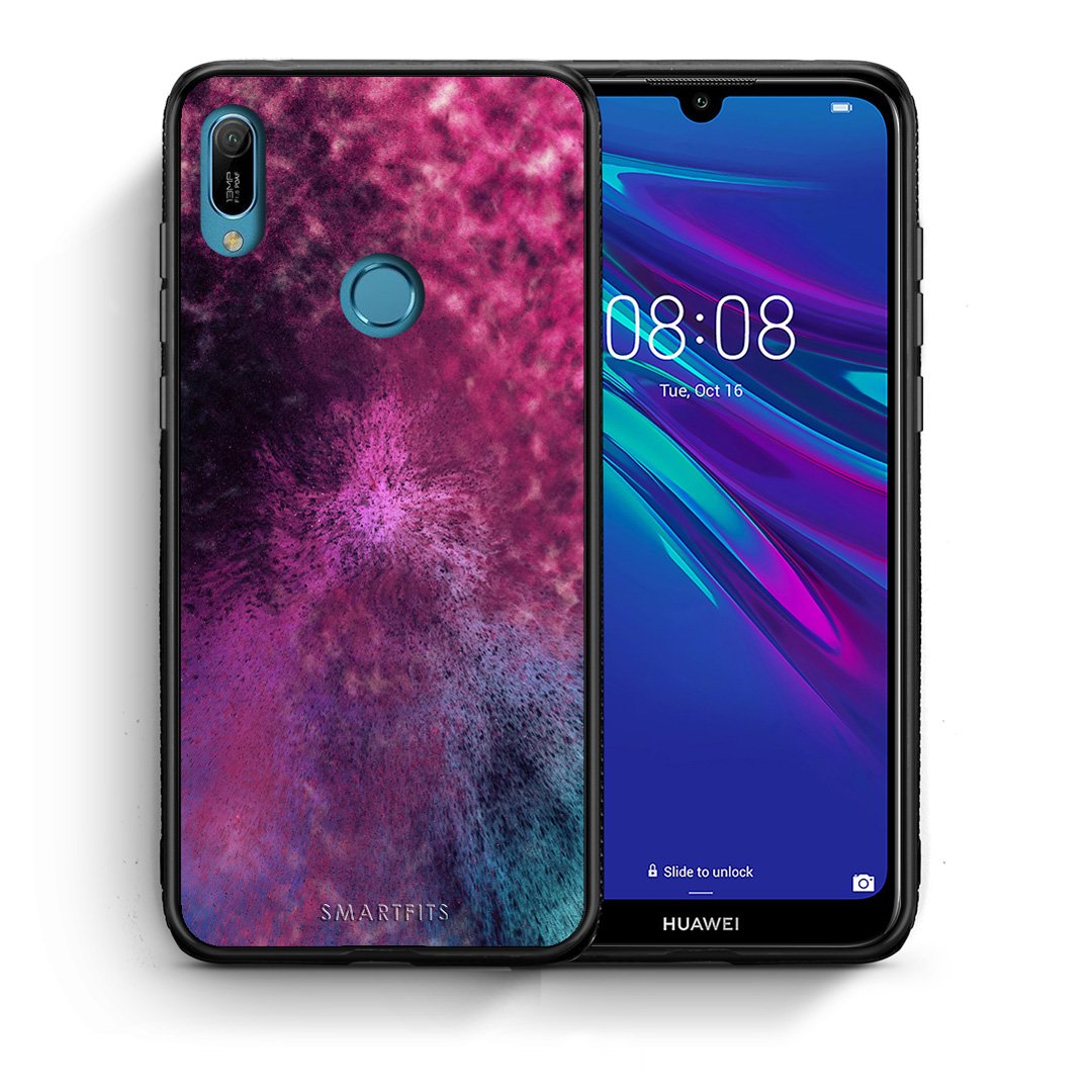 Θήκη Huawei Y6 2019 Aurora Galaxy από τη Smartfits με σχέδιο στο πίσω μέρος και μαύρο περίβλημα | Huawei Y6 2019 Aurora Galaxy case with colorful back and black bezels