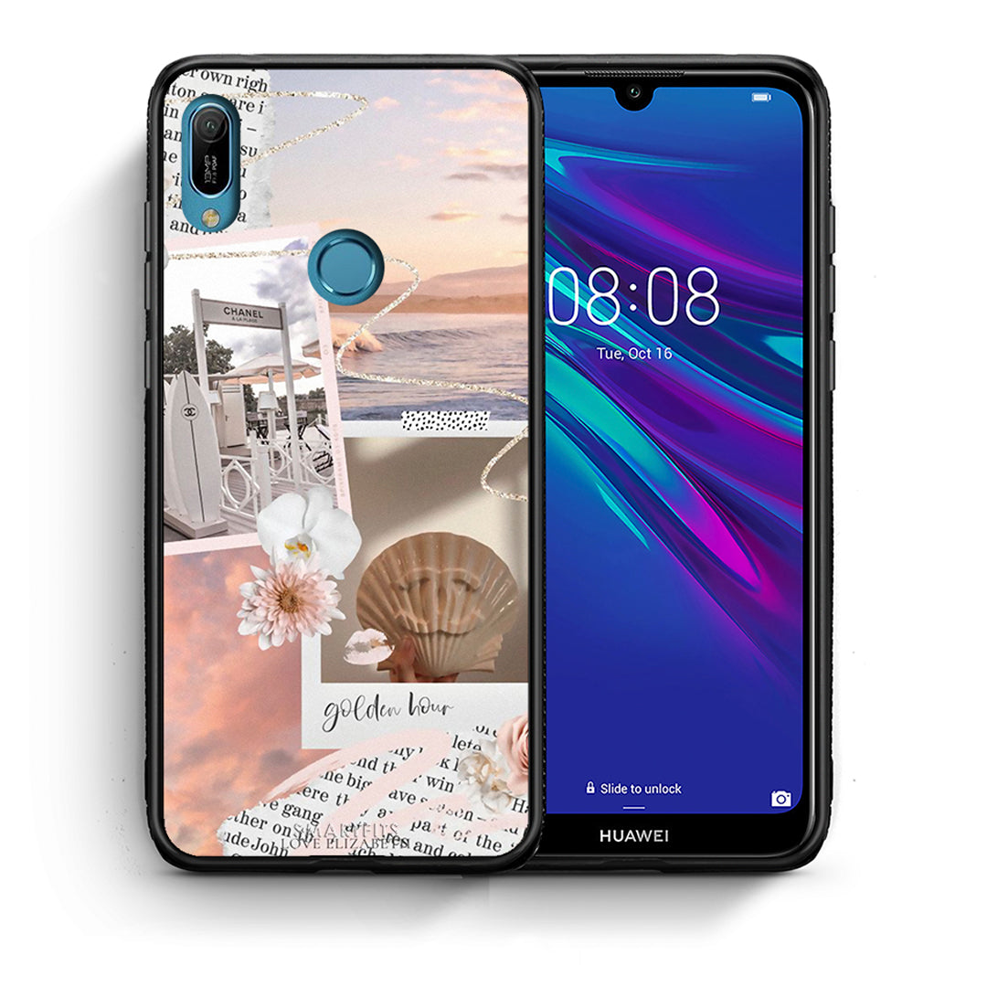 Θήκη Αγίου Βαλεντίνου Huawei Y6 2019 Golden Hour από τη Smartfits με σχέδιο στο πίσω μέρος και μαύρο περίβλημα | Huawei Y6 2019 Golden Hour case with colorful back and black bezels