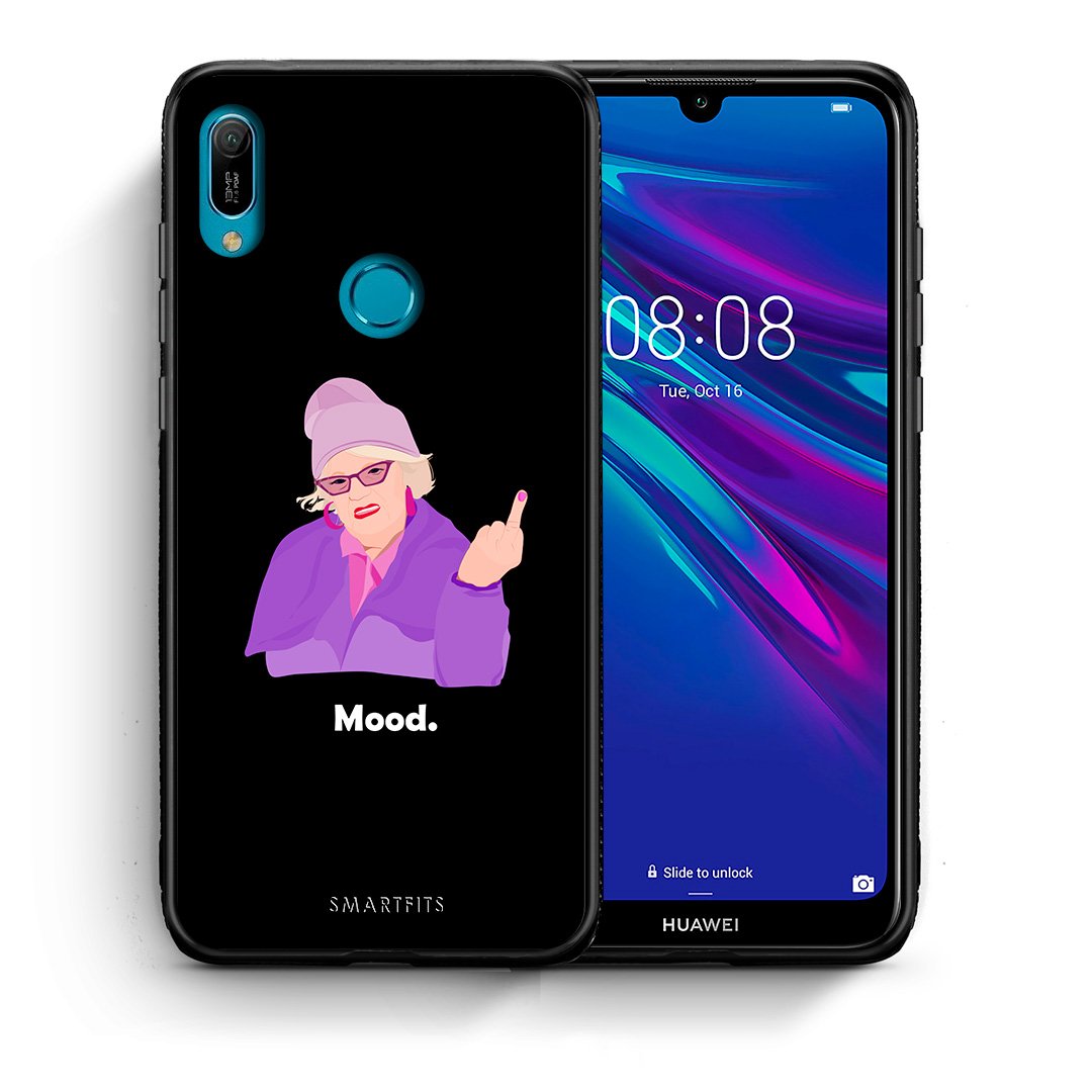 Θήκη Huawei Y6 2019 Grandma Mood Black από τη Smartfits με σχέδιο στο πίσω μέρος και μαύρο περίβλημα | Huawei Y6 2019 Grandma Mood Black case with colorful back and black bezels