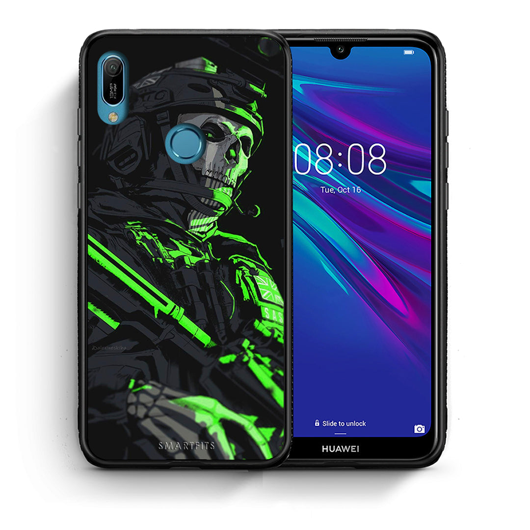 Θήκη Αγίου Βαλεντίνου Huawei Y6 2019 Green Soldier από τη Smartfits με σχέδιο στο πίσω μέρος και μαύρο περίβλημα | Huawei Y6 2019 Green Soldier case with colorful back and black bezels