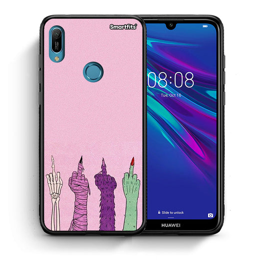 Θήκη Huawei Y6 2019 Halloween Be A Lady από τη Smartfits με σχέδιο στο πίσω μέρος και μαύρο περίβλημα | Huawei Y6 2019 Halloween Be A Lady case with colorful back and black bezels