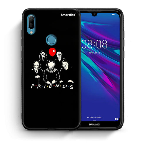 Θήκη Huawei Y6 2019 Halloween Friends από τη Smartfits με σχέδιο στο πίσω μέρος και μαύρο περίβλημα | Huawei Y6 2019 Halloween Friends case with colorful back and black bezels