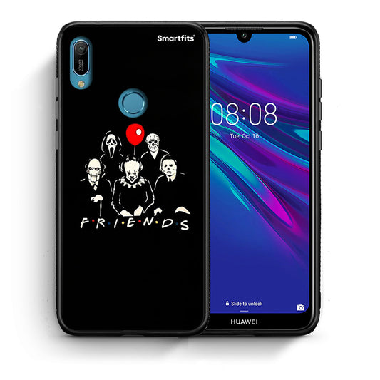 Θήκη Huawei Y6 2019 Halloween Friends από τη Smartfits με σχέδιο στο πίσω μέρος και μαύρο περίβλημα | Huawei Y6 2019 Halloween Friends case with colorful back and black bezels