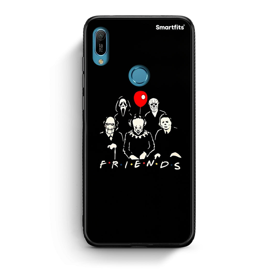 Huawei Y6 2019 Halloween Friends Θήκη από τη Smartfits με σχέδιο στο πίσω μέρος και μαύρο περίβλημα | Smartphone case with colorful back and black bezels by Smartfits