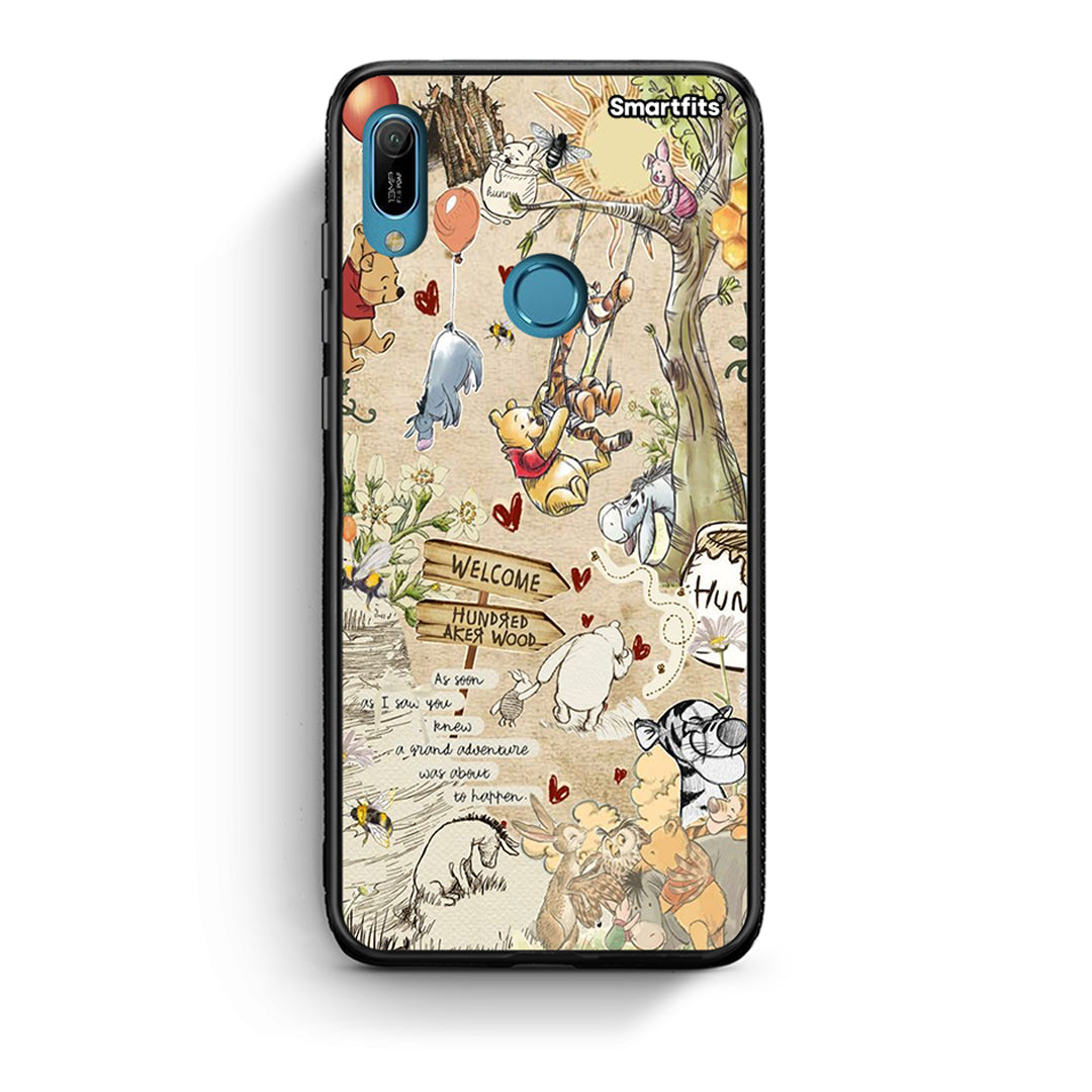 Huawei Y6 2019 Happy Friends θήκη από τη Smartfits με σχέδιο στο πίσω μέρος και μαύρο περίβλημα | Smartphone case with colorful back and black bezels by Smartfits