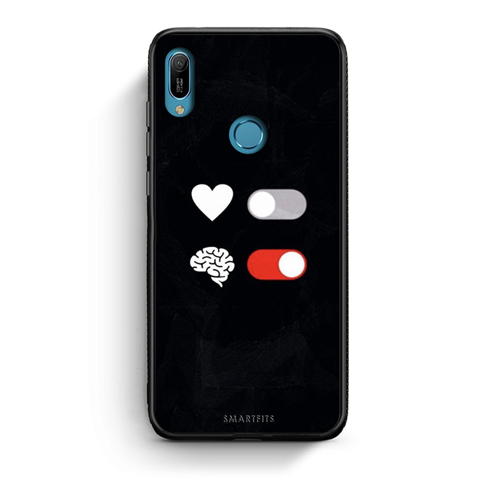Huawei Y6 2019 Heart Vs Brain Θήκη Αγίου Βαλεντίνου από τη Smartfits με σχέδιο στο πίσω μέρος και μαύρο περίβλημα | Smartphone case with colorful back and black bezels by Smartfits