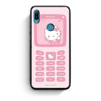Thumbnail for Huawei Y6 2019 Hello Kitten Θήκη Αγίου Βαλεντίνου από τη Smartfits με σχέδιο στο πίσω μέρος και μαύρο περίβλημα | Smartphone case with colorful back and black bezels by Smartfits
