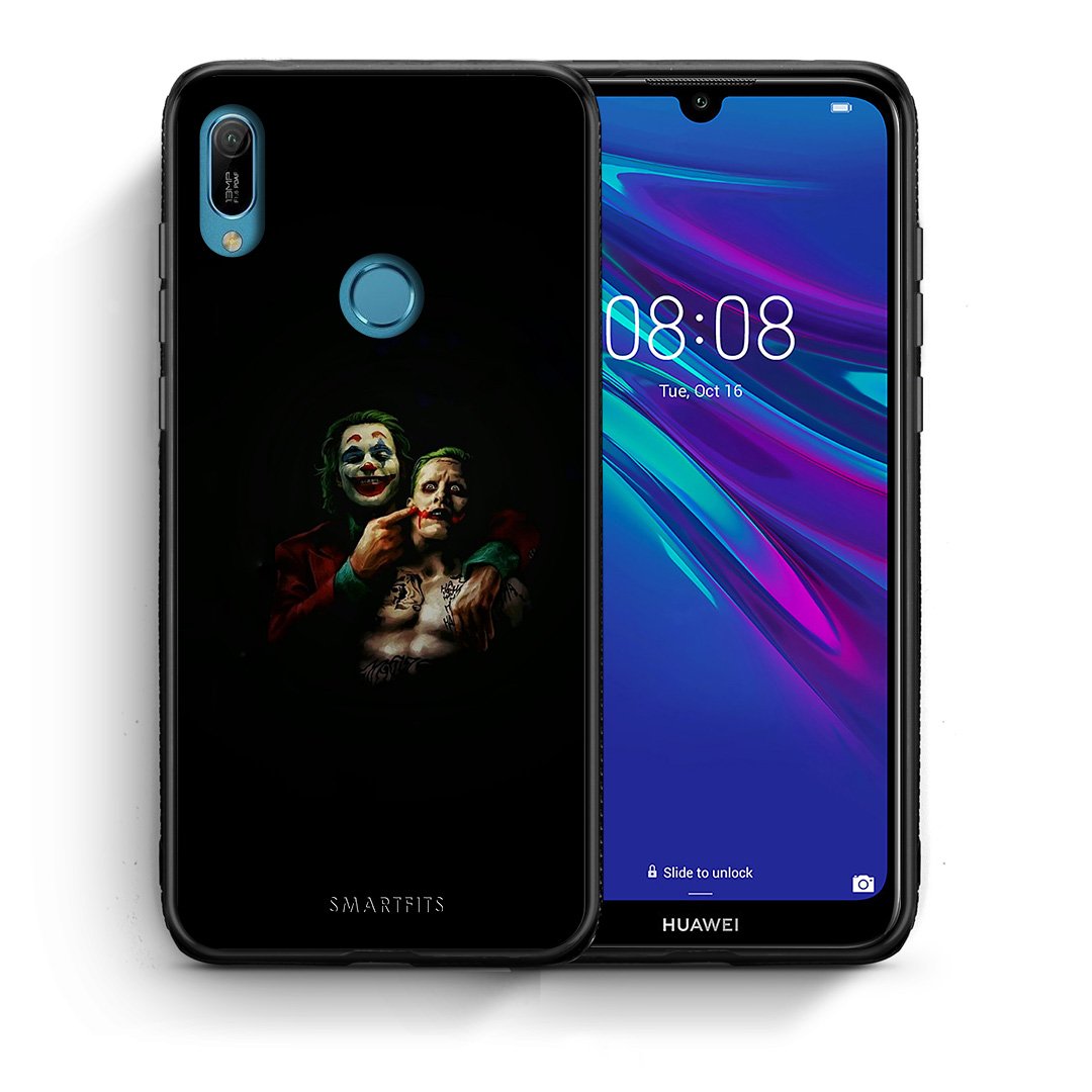 Θήκη Huawei Y6 2019 Clown Hero από τη Smartfits με σχέδιο στο πίσω μέρος και μαύρο περίβλημα | Huawei Y6 2019 Clown Hero case with colorful back and black bezels