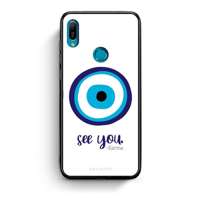 Huawei Y6 2019 Karma Says θήκη από τη Smartfits με σχέδιο στο πίσω μέρος και μαύρο περίβλημα | Smartphone case with colorful back and black bezels by Smartfits