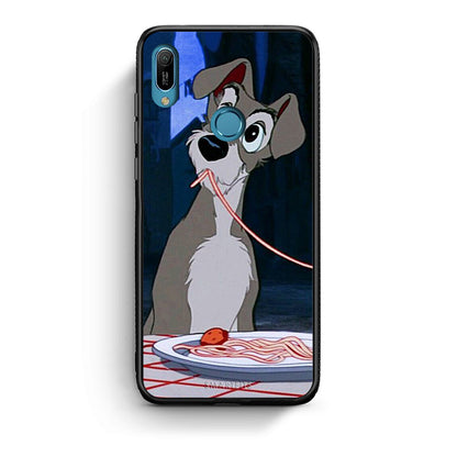 Huawei Y6 2019 Lady And Tramp 1 Θήκη Αγίου Βαλεντίνου από τη Smartfits με σχέδιο στο πίσω μέρος και μαύρο περίβλημα | Smartphone case with colorful back and black bezels by Smartfits