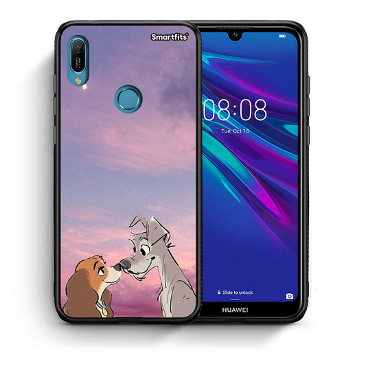 Θήκη Huawei Y6 2019 Lady And Tramp από τη Smartfits με σχέδιο στο πίσω μέρος και μαύρο περίβλημα | Huawei Y6 2019 Lady And Tramp case with colorful back and black bezels