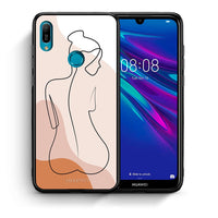 Thumbnail for Θήκη Huawei Y6 2019 LineArt Woman από τη Smartfits με σχέδιο στο πίσω μέρος και μαύρο περίβλημα | Huawei Y6 2019 LineArt Woman case with colorful back and black bezels