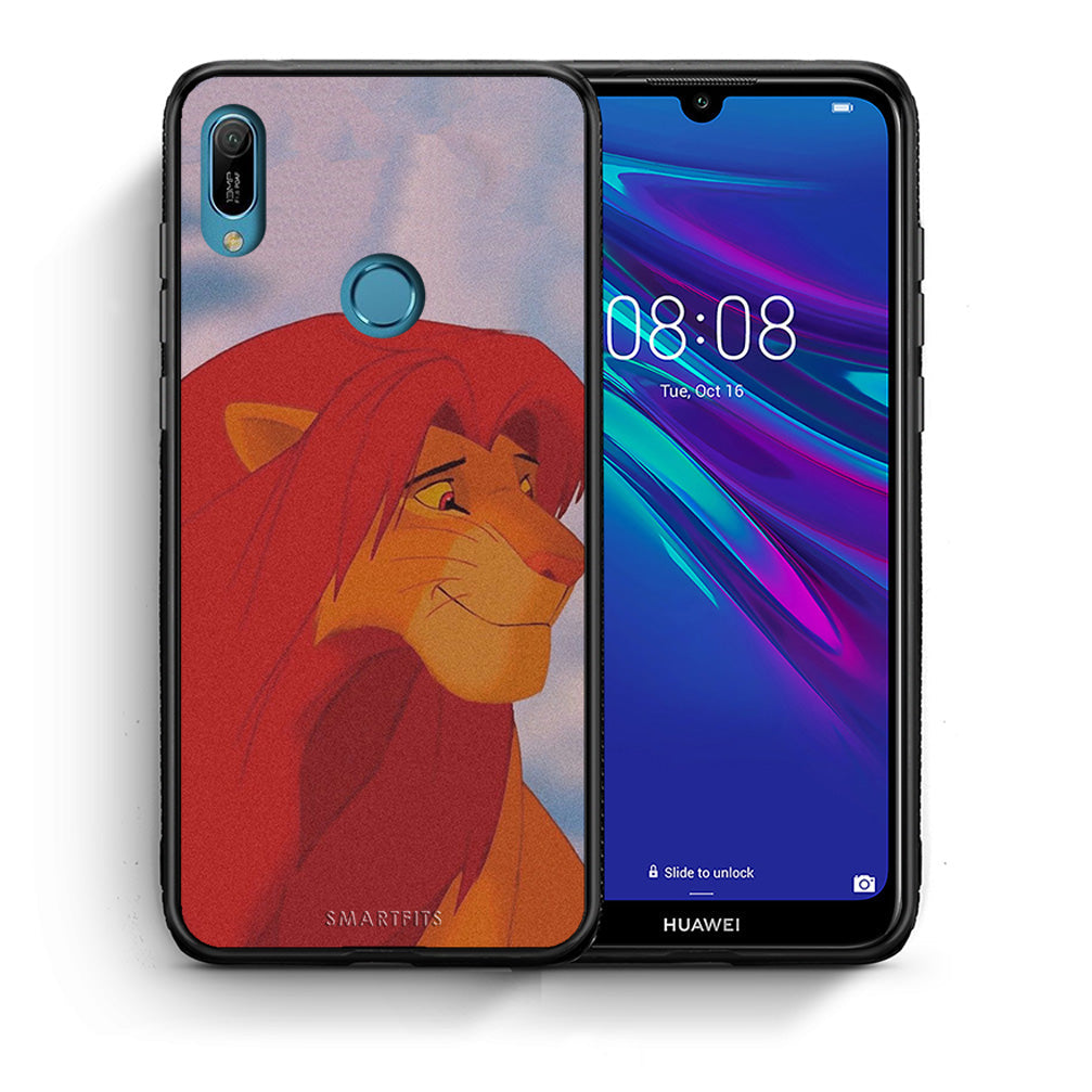 Θήκη Αγίου Βαλεντίνου Huawei Y6 2019 Lion Love 1 από τη Smartfits με σχέδιο στο πίσω μέρος και μαύρο περίβλημα | Huawei Y6 2019 Lion Love 1 case with colorful back and black bezels