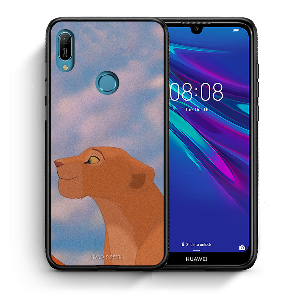Θήκη Αγίου Βαλεντίνου Huawei Y6 2019 Lion Love 2 από τη Smartfits με σχέδιο στο πίσω μέρος και μαύρο περίβλημα | Huawei Y6 2019 Lion Love 2 case with colorful back and black bezels