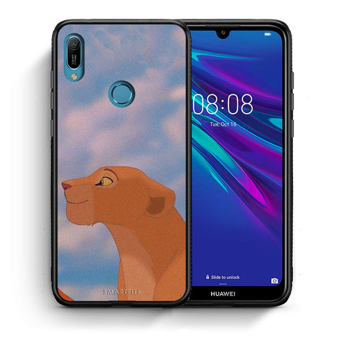 Θήκη Αγίου Βαλεντίνου Huawei Y6 2019 Lion Love 2 από τη Smartfits με σχέδιο στο πίσω μέρος και μαύρο περίβλημα | Huawei Y6 2019 Lion Love 2 case with colorful back and black bezels