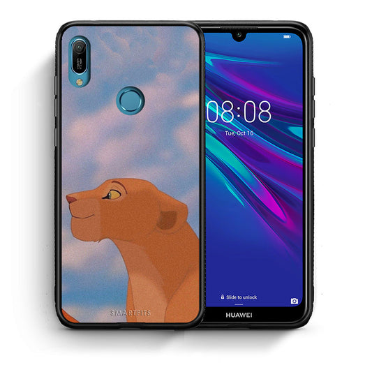Θήκη Αγίου Βαλεντίνου Huawei Y6 2019 Lion Love 2 από τη Smartfits με σχέδιο στο πίσω μέρος και μαύρο περίβλημα | Huawei Y6 2019 Lion Love 2 case with colorful back and black bezels