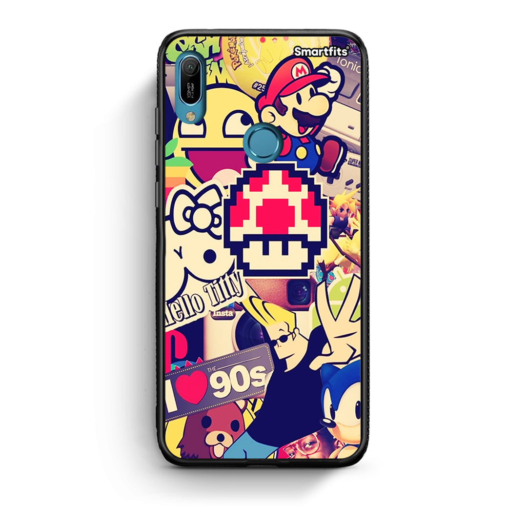 Huawei Y6 2019 Love The 90s θήκη από τη Smartfits με σχέδιο στο πίσω μέρος και μαύρο περίβλημα | Smartphone case with colorful back and black bezels by Smartfits