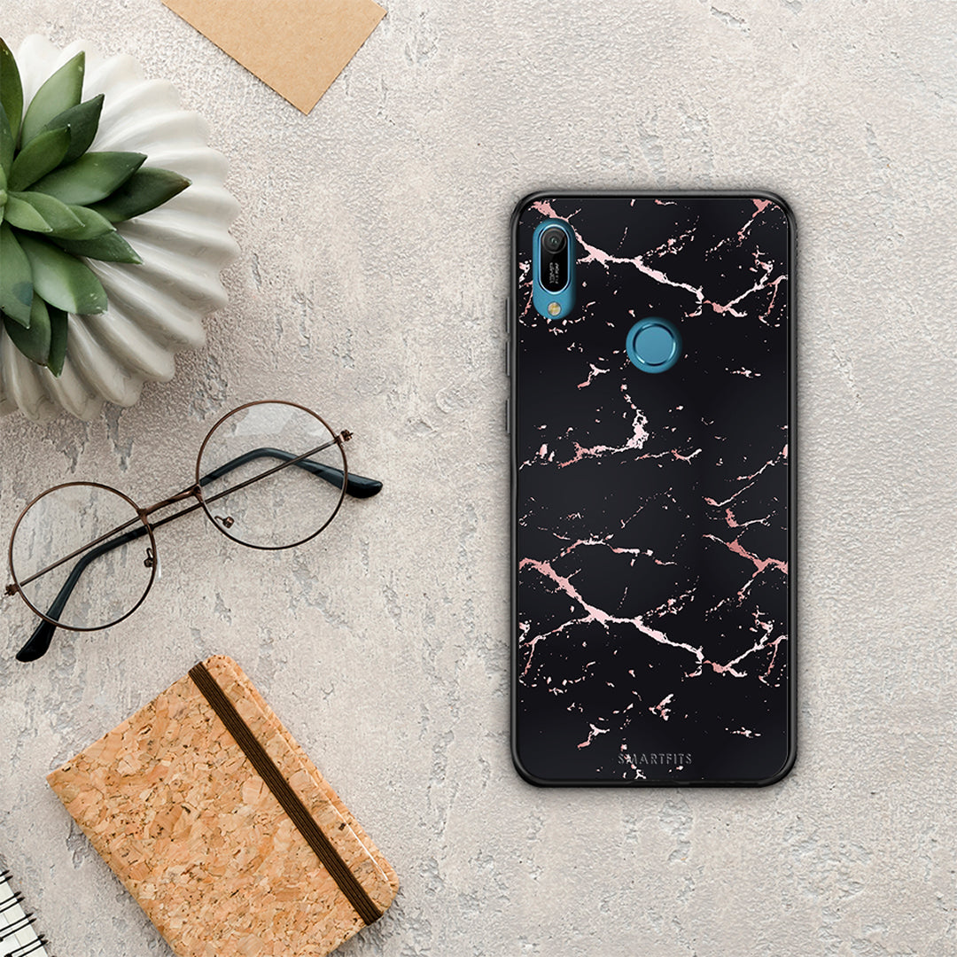 Marble Black Rosegold - Huawei Y6 2019 θήκη